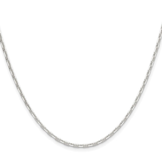 Sterling Silver Polished and D/C 2mm Mariner Link ChainQMA060