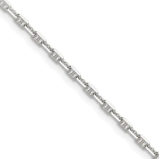 Sterling Silver Polished and D/C 2mm Mariner Link ChainQMA060
