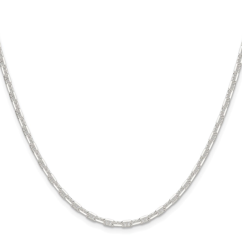 Sterling Silver Polished and D/C 3mm Mariner Link ChainQMA080