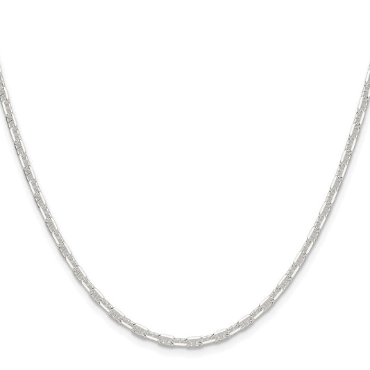 Sterling Silver Polished and D/C 3mm Mariner Link ChainQMA080