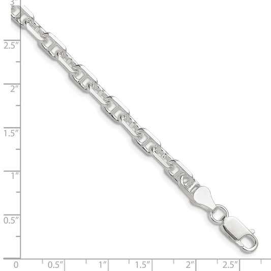 Sterling Silver Polished and D/C 5.5mm Mariner Link Chain QMA150-8