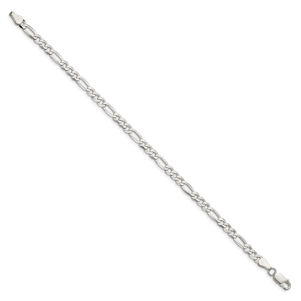 Sterling Silver 4.5mm Lightweight Flat Figaro Chain QMB120-8