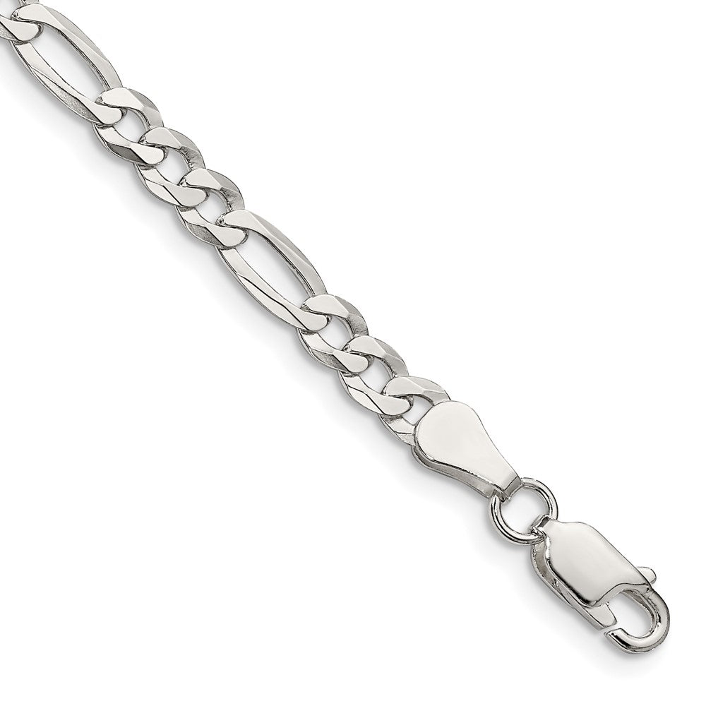 Sterling Silver 4.5mm Lightweight Flat Figaro Chain QMB120-8