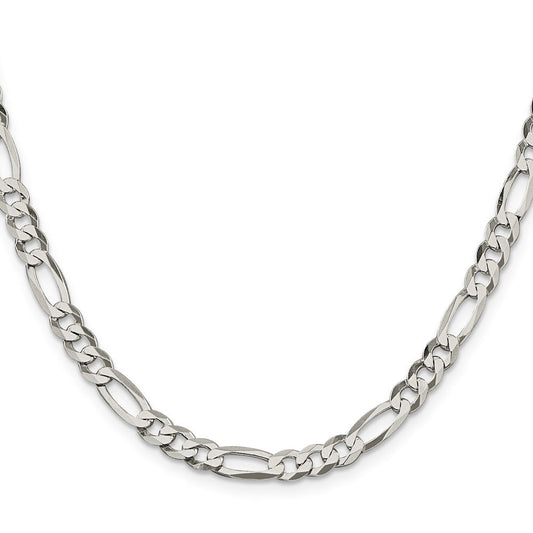 Sterling Silver 5.5mm Lightweight Flat Figaro ChainQMB150