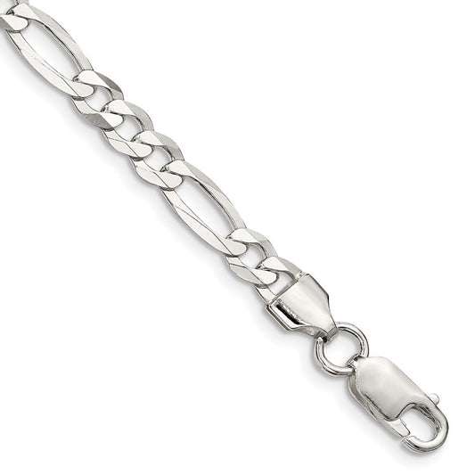 Sterling Silver 5.5mm Lightweight Flat Figaro Chain QMB150-8