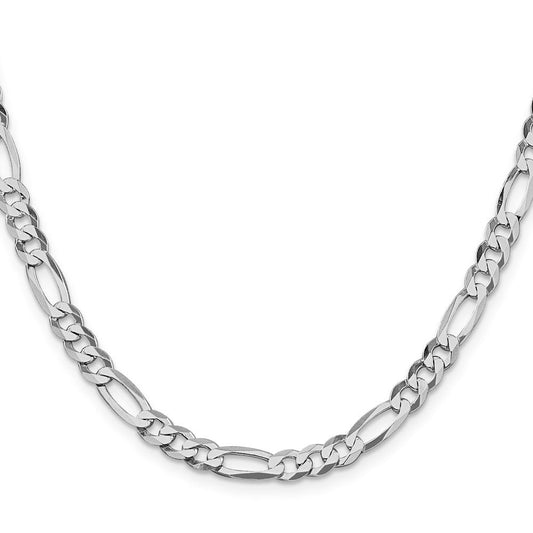 Sterling Silver Rhodium-plated 5.5mm Lightweight Flat Figaro ChainQMB150R