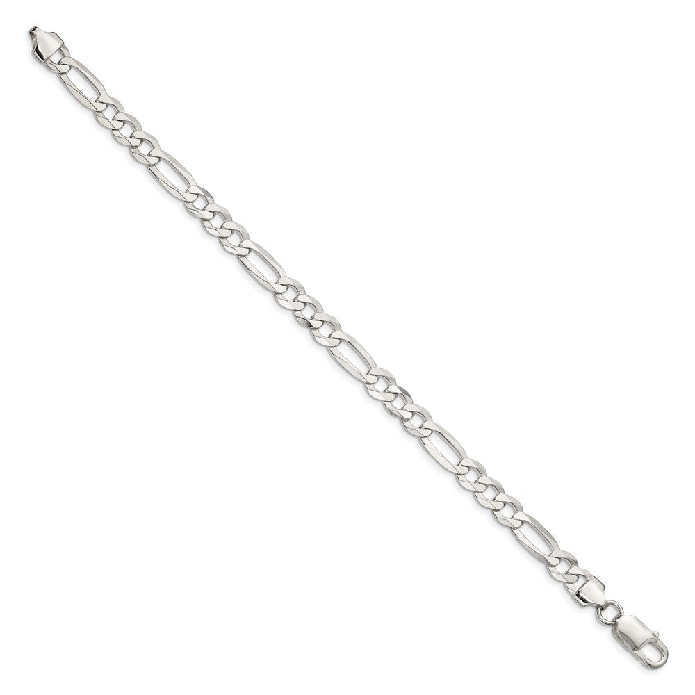 Sterling Silver 7.0mm Lightweight Flat Figaro Chain QMB180-8