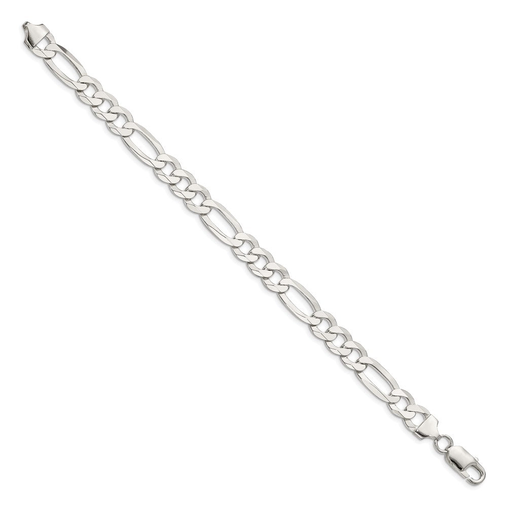 Sterling Silver 8.5mm Lightweight Flat Figaro Chain QMB220-8