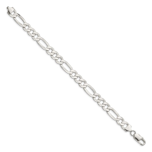 Sterling Silver 8.5mm Lightweight Flat Figaro Chain QMB220-8