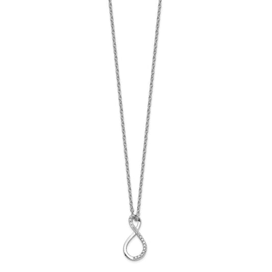 Sterling Silver Rhodium Plated Diamond Accent Infinity Necklace QP3451
