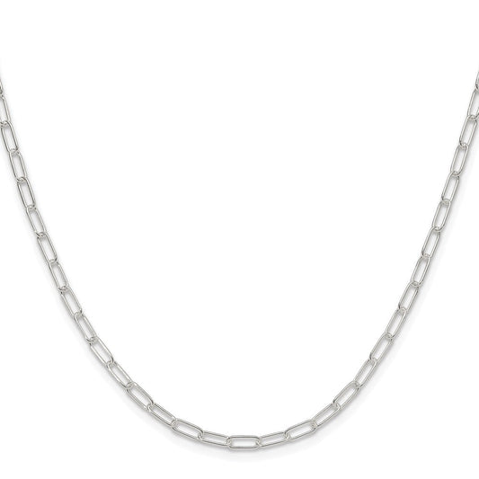 Sterling Silver Rhodium-plated Polished 2.9mm Elongated Cable ChainQPCL060R