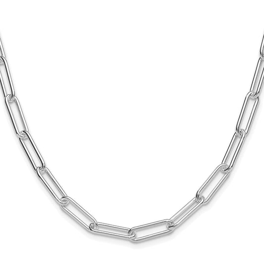 Sterling Silver Rhodium-plated Polished 5.5mm Paperclip ChainQPCL150R