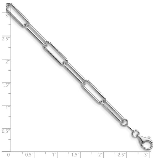 Sterling Silver Rhodium-plated Polished 5.5mm Paperclip Chain QPCL150R-8