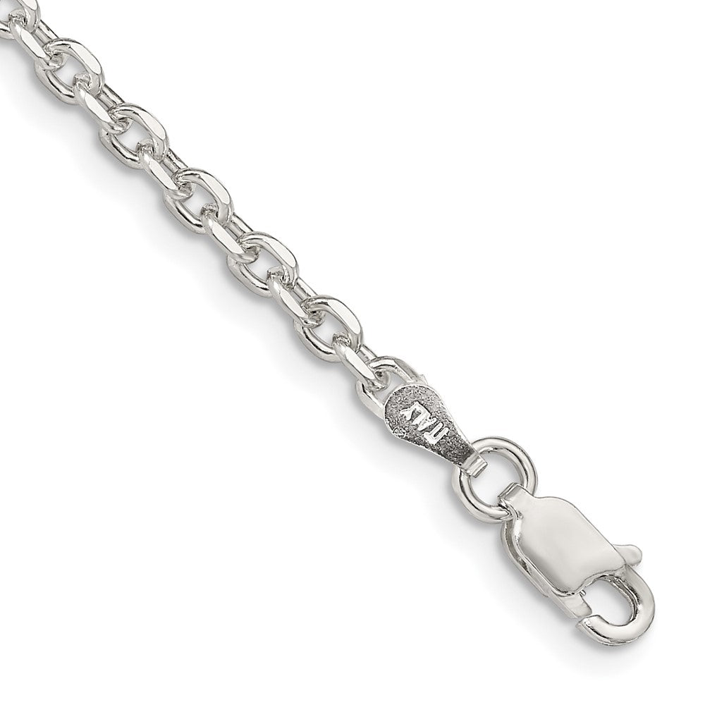 Sterling Silver 2.75mm Diamond-cut Forzantine Cable Chain QPE15-8