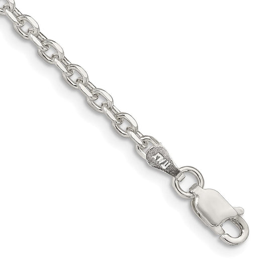Sterling Silver 2.75mm Diamond-cut Forzantine Cable Chain QPE15-8