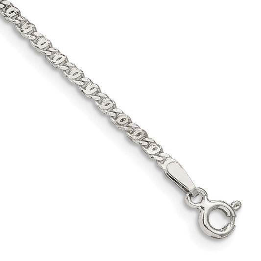 Sterling Silver 2mm Fancy Anchor Pendant Chain QPE17-8
