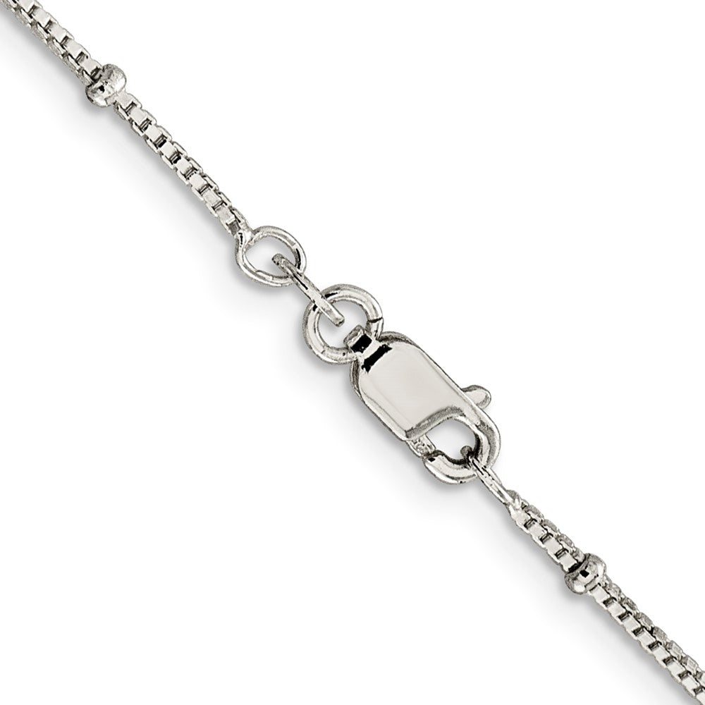 Sterling Silver 1.25mm Fancy Beaded Box ChainQPE22