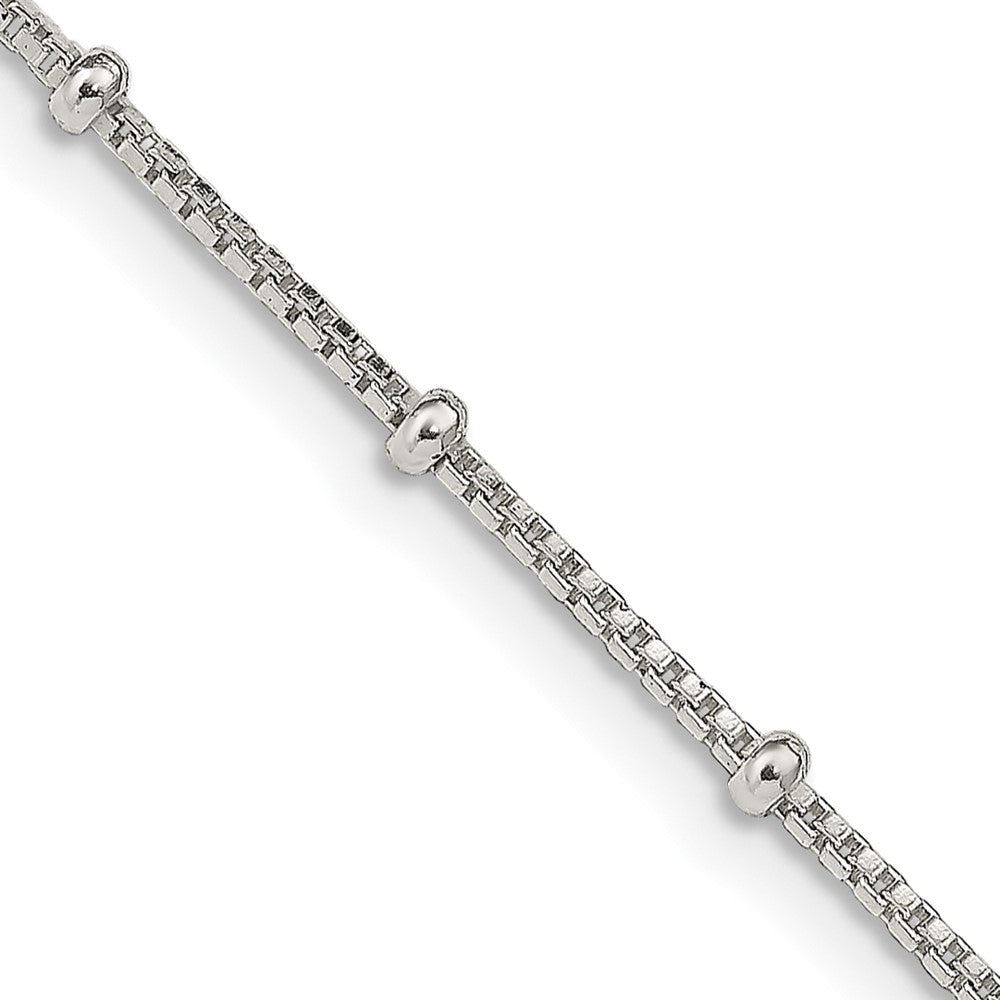 Sterling Silver 1.25mm Fancy Beaded Box ChainQPE22