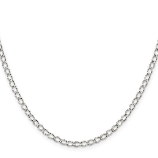 Sterling Silver 3mm Half Round Wire Open Curb ChainQPE32