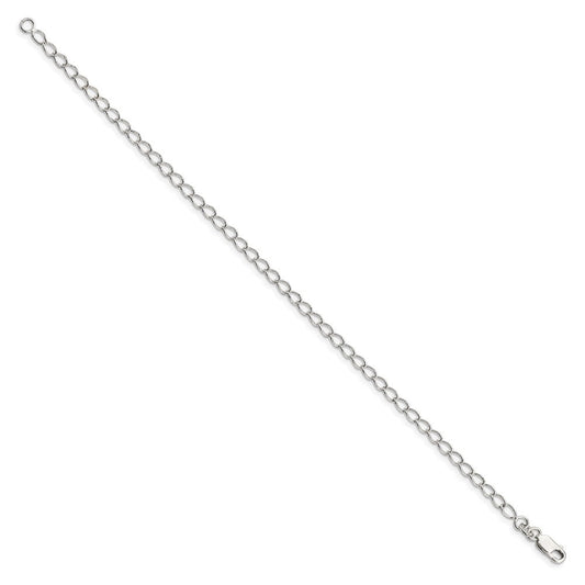 Sterling Silver 3mm Half Round Wire Open Curb Chain QPE32-8