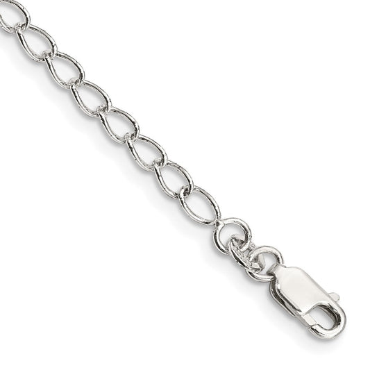 Sterling Silver 3mm Half Round Wire Open Curb Chain QPE32-8