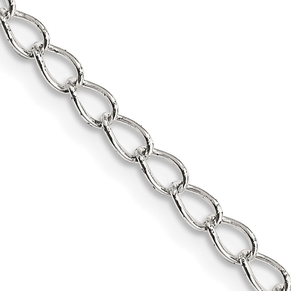 Sterling Silver 3mm Half Round Wire Open Curb ChainQPE32