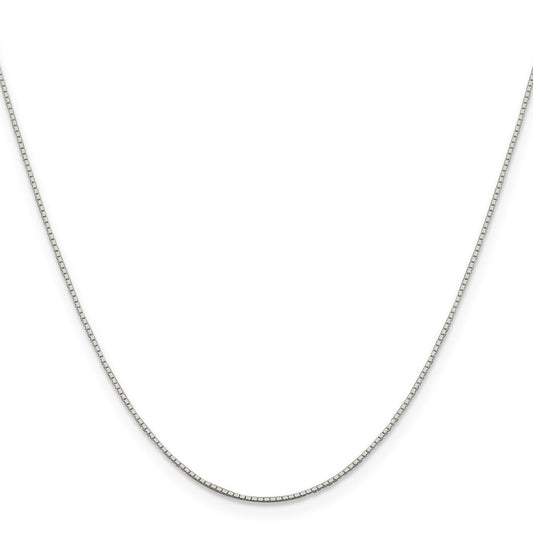 Sterling Silver Rhodium-plated .6mm Mirror Box ChainQPE33R