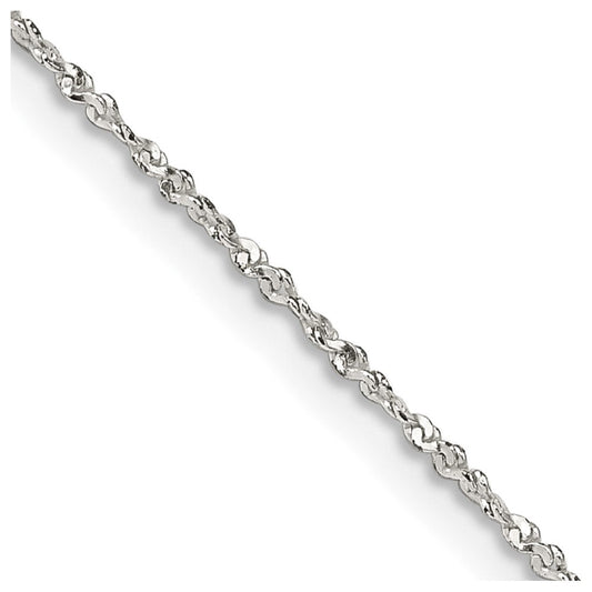 Sterling Silver 1mm Twisted Serpentine ChainQPE38