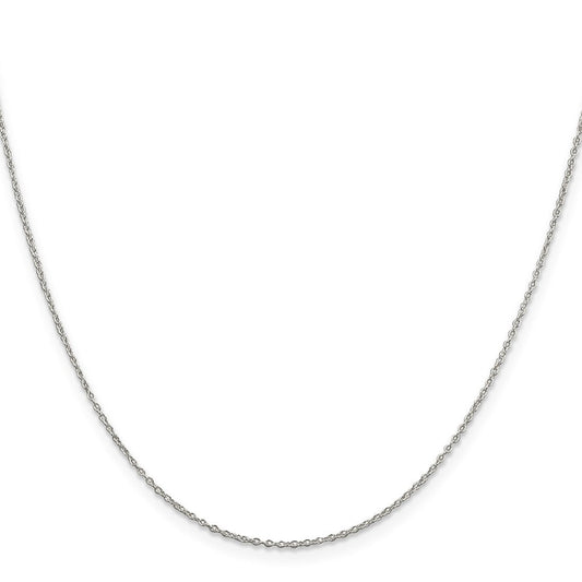 Sterling Silver Rhodium-plated 1.1mm Forzantine Cable ChainQPE45R
