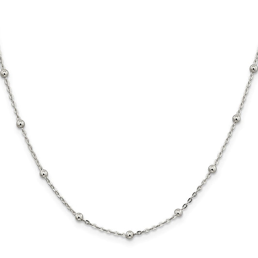 Sterling Silver 1.3mm Fancy Beaded ChainQPE53