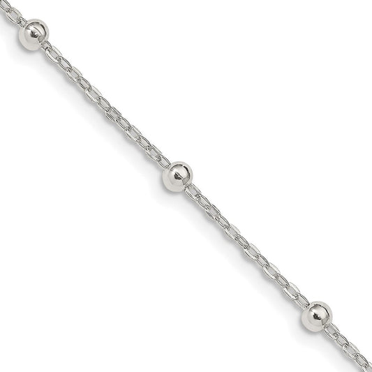 Sterling Silver 1.3mm Fancy Beaded ChainQPE53