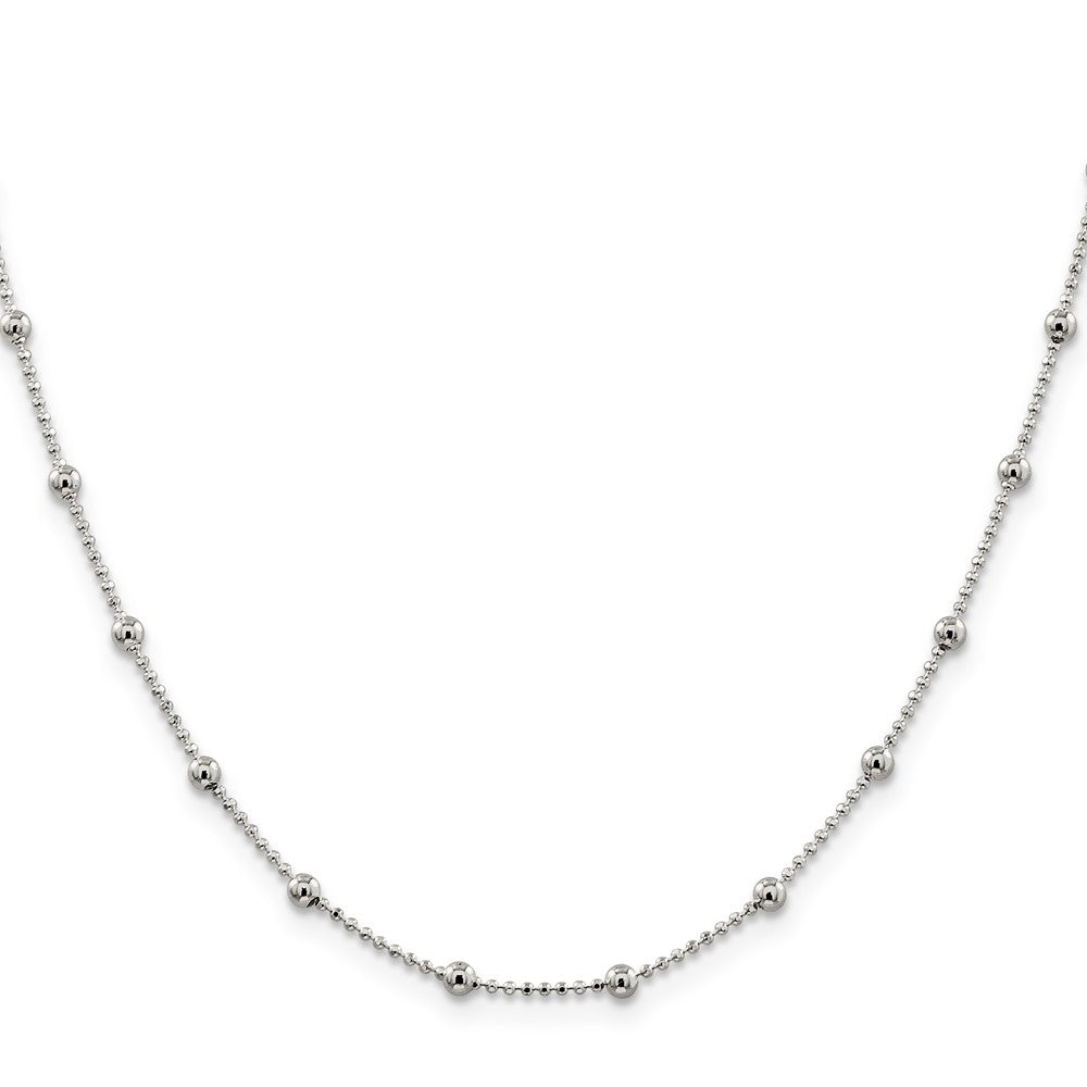 Sterling Silver 1.15mm Diamond-cut Fancy Beaded ChainQPE54