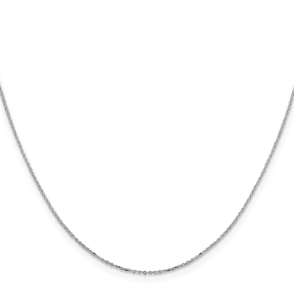 Sterling Silver Rhodium-plated 1mm 8 Sided Diamond-cut Cable ChainQPE64R
