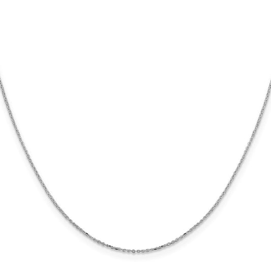 Sterling Silver Rhodium-plated 1mm 8 Sided Diamond-cut Cable ChainQPE64R