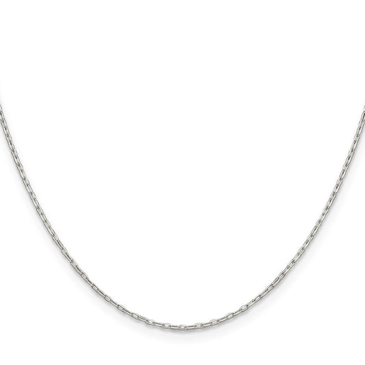 Sterling Silver 1mm Diamond-cut Long Link Cable ChainQPE68