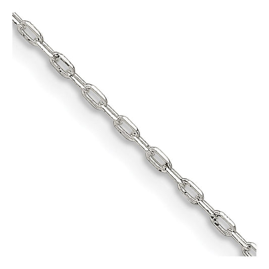 Sterling Silver 1mm Diamond-cut Long Link Cable ChainQPE68