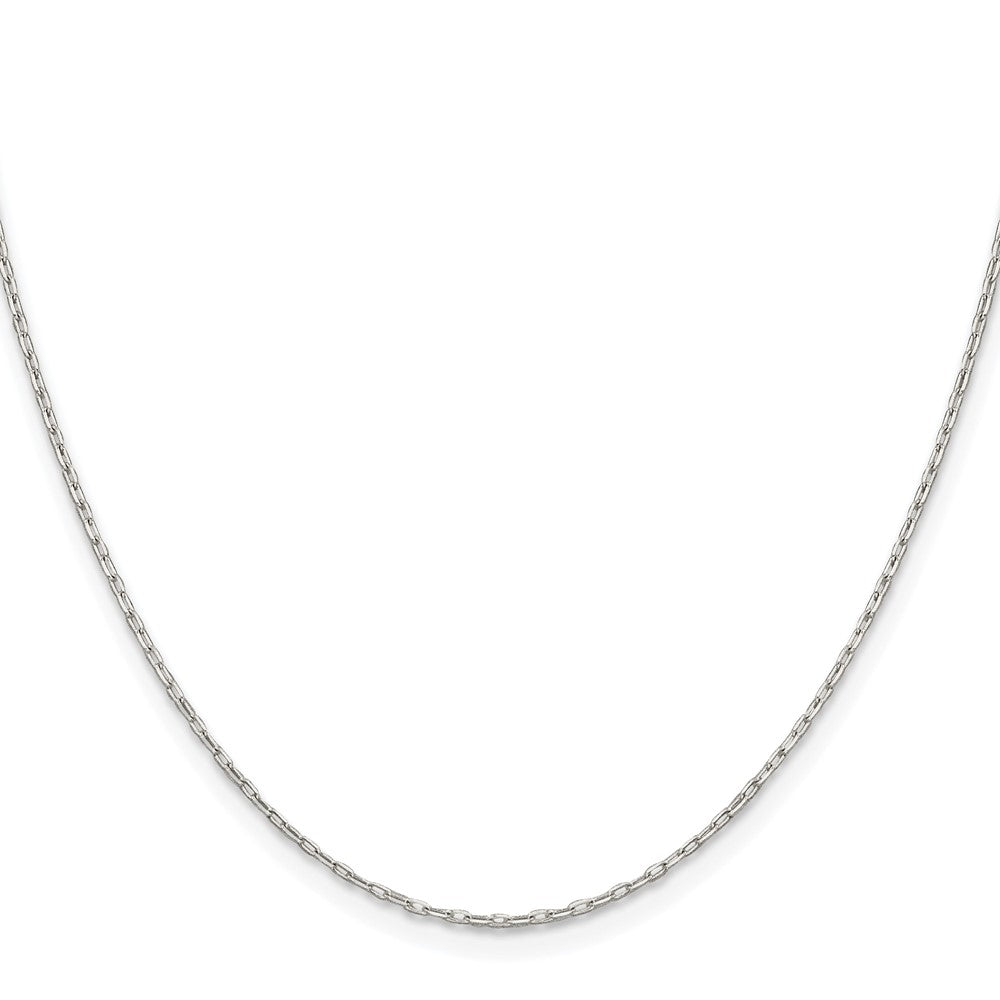 Sterling Silver Rhodium-plated 1mm Diamond-cut Long Link Cable ChainQPE68R