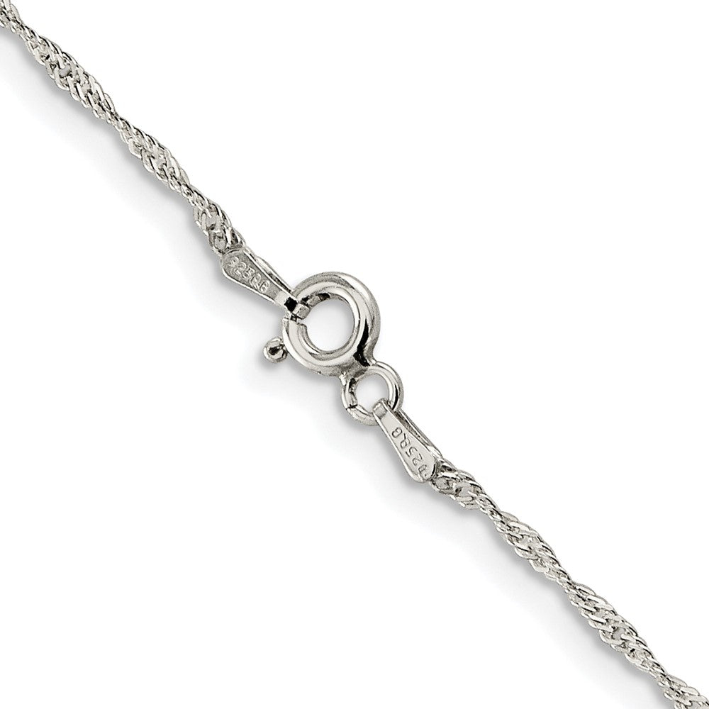 Sterling Silver Rhodium-plated 1mm Diamond-cut Long Link Cable ChainQPE68R