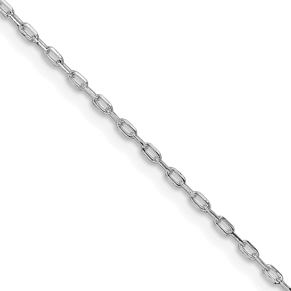 Sterling Silver Rhodium-plated 1mm Diamond-cut Long Link Cable ChainQPE68R