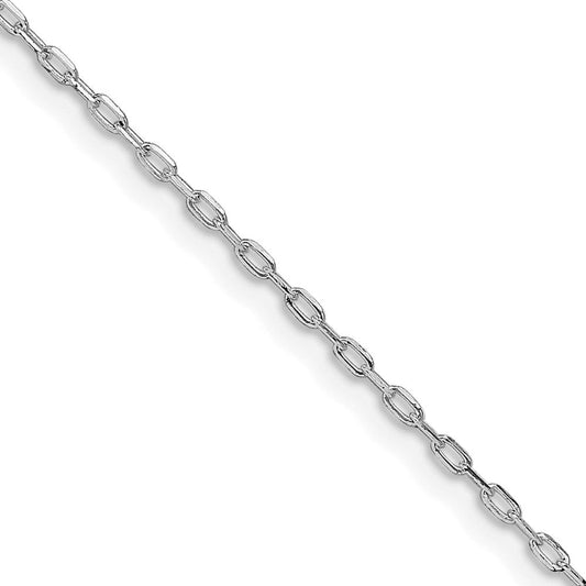 Sterling Silver Rhodium-plated 1mm Diamond-cut Long Link Cable ChainQPE68R