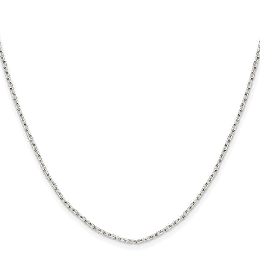 Sterling Silver Rhodium-plated 1.65mm Diamond-cut Long Link Cable ChainQPE69R