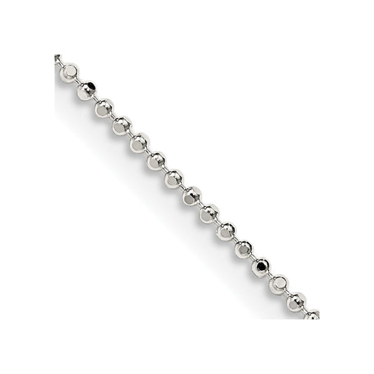 Sterling Silver 1.05mm Square Fancy Beaded ChainQPE73
