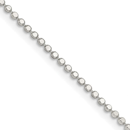 Sterling Silver 1.15mm Square Fancy Beaded ChainQPE74