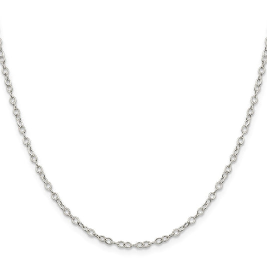 Sterling Silver 2.5mm Flat Open Oval Cable ChainQPE80
