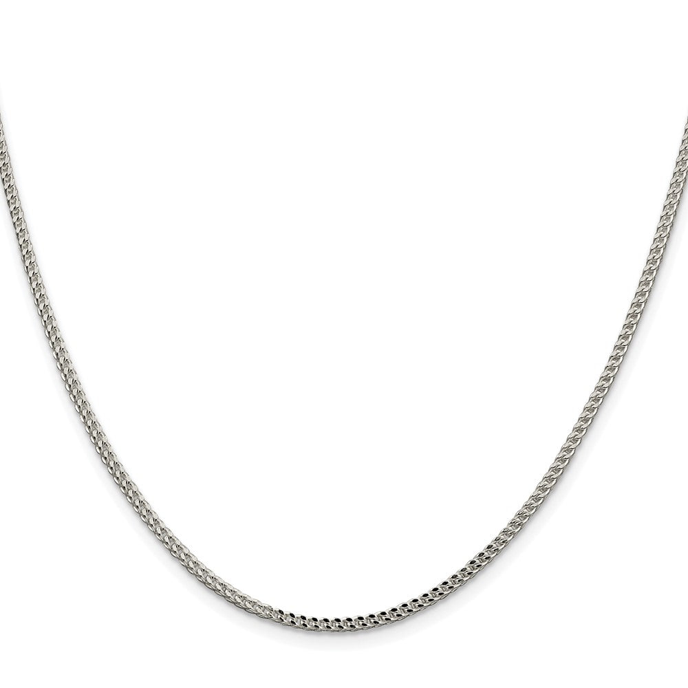 Sterling Silver Rhodium-plated 2mm D/C Square Franco ChainQQF060R