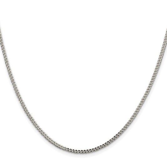 Sterling Silver Rhodium-plated 2mm D/C Square Franco ChainQQF060R