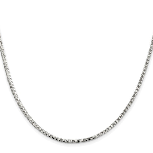 Sterling Silver Rhodium-plated 2.55mm D/C Square Franco ChainQQF080R