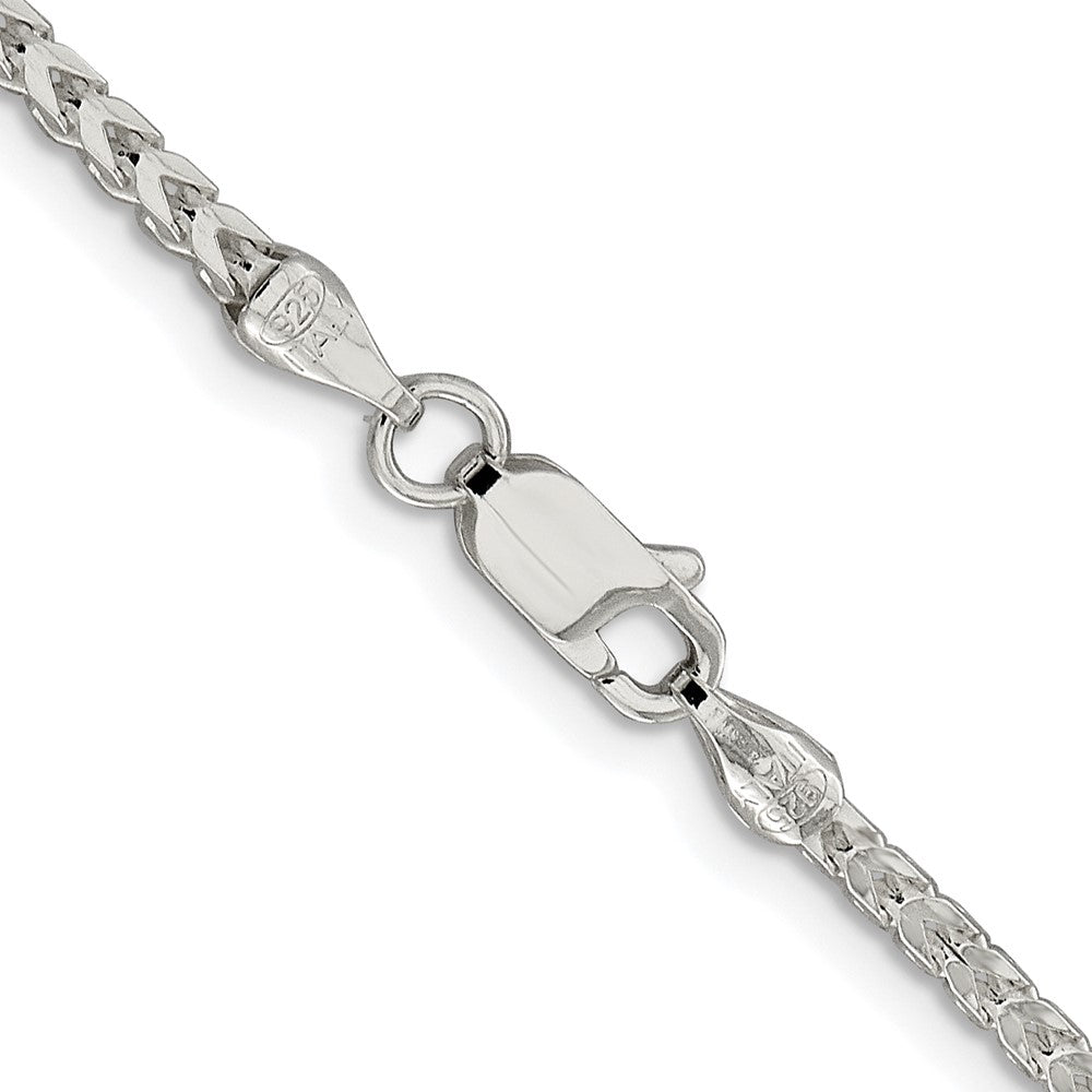 Sterling Silver Rhodium-plated 2.55mm D/C Square Franco ChainQQF080R