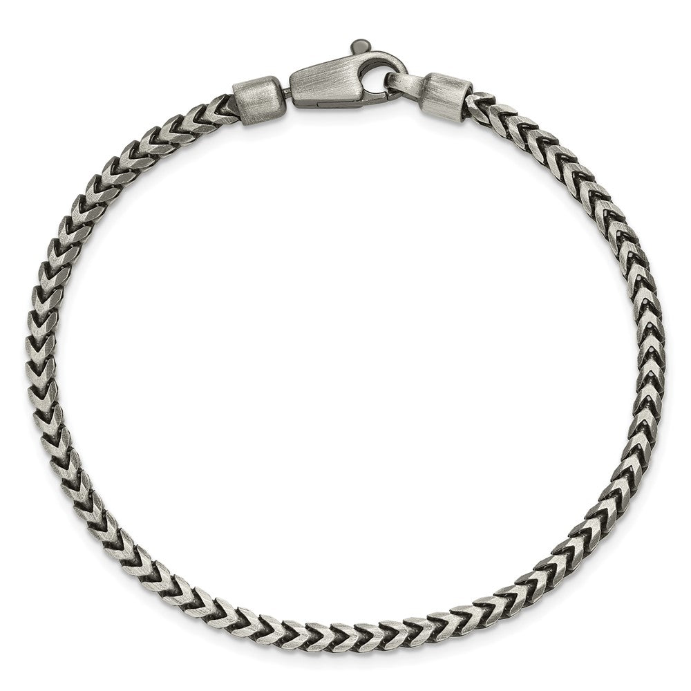 Sterling Silver Antiqued 3.1mm D/C Square Franco Chain QQF100A-8