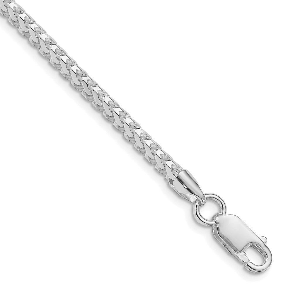 Sterling Silver Rhodium-plated 3.1mm D/C Square Franco Chain QQF100R-8